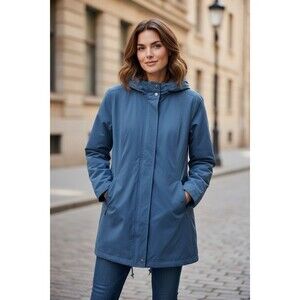 J. Jill Women’s Slate Blue Anorak Jacket Size XL Drawstring Casual Utility